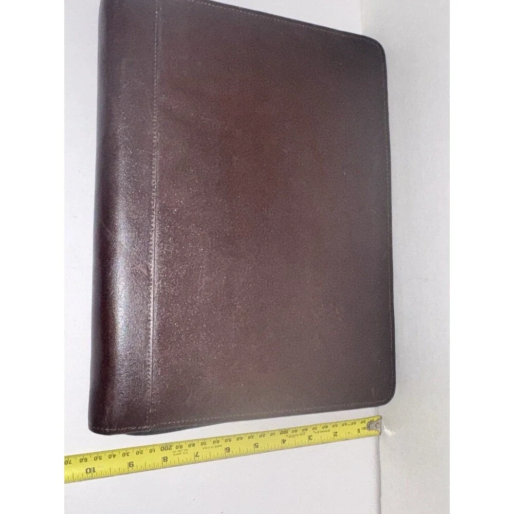 Vintage Samsill 70734 Brown Zip Portfolio Organizer Executive Padfolio